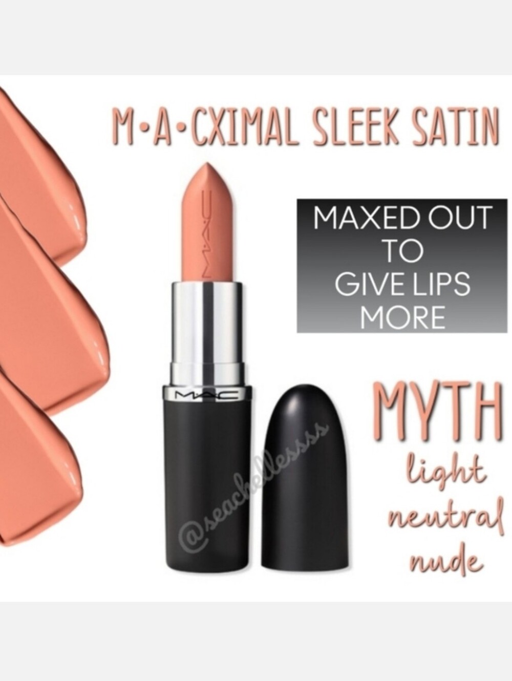 Mac Cosmetics Sleek Satin Lipstick Myth Neutral Nude Brand New in Box Authentic